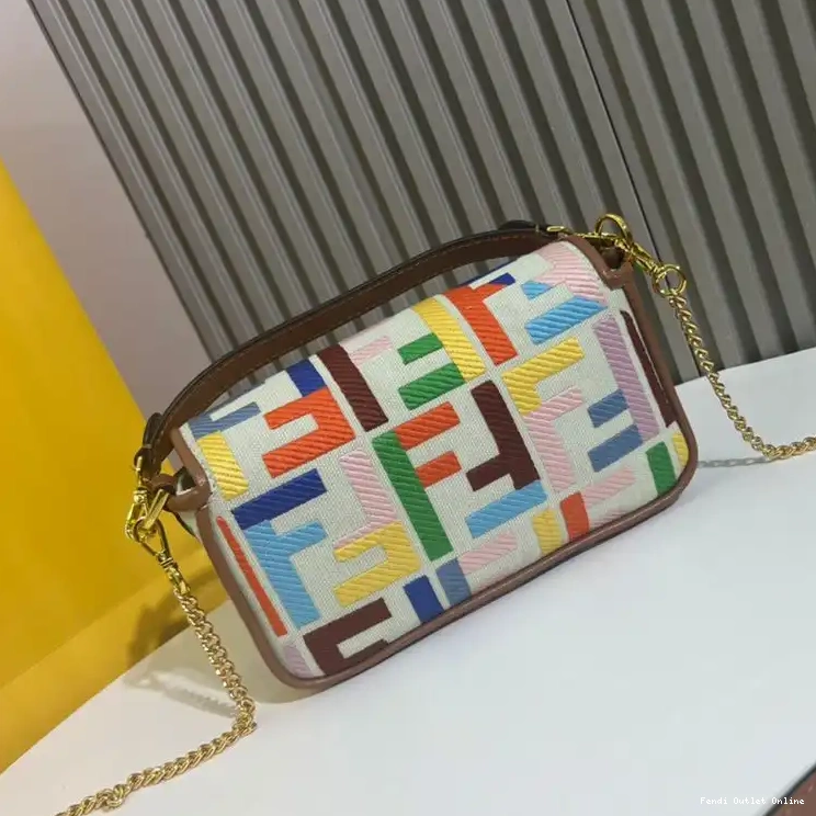Cheap Beige In Mini Baguette Motif Fendi Canvas Multi Bag FF 0525